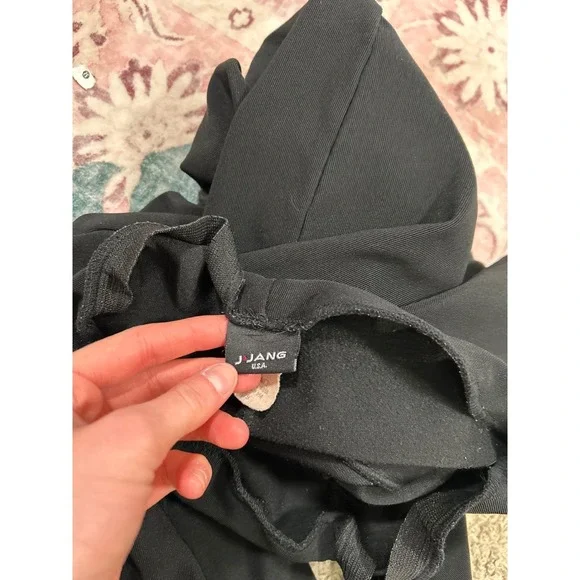 Y2K VTG Womens Black High Waisted Flare Grommet Pants Grunge Emo Alt 90s Small - Picture 4 of 8